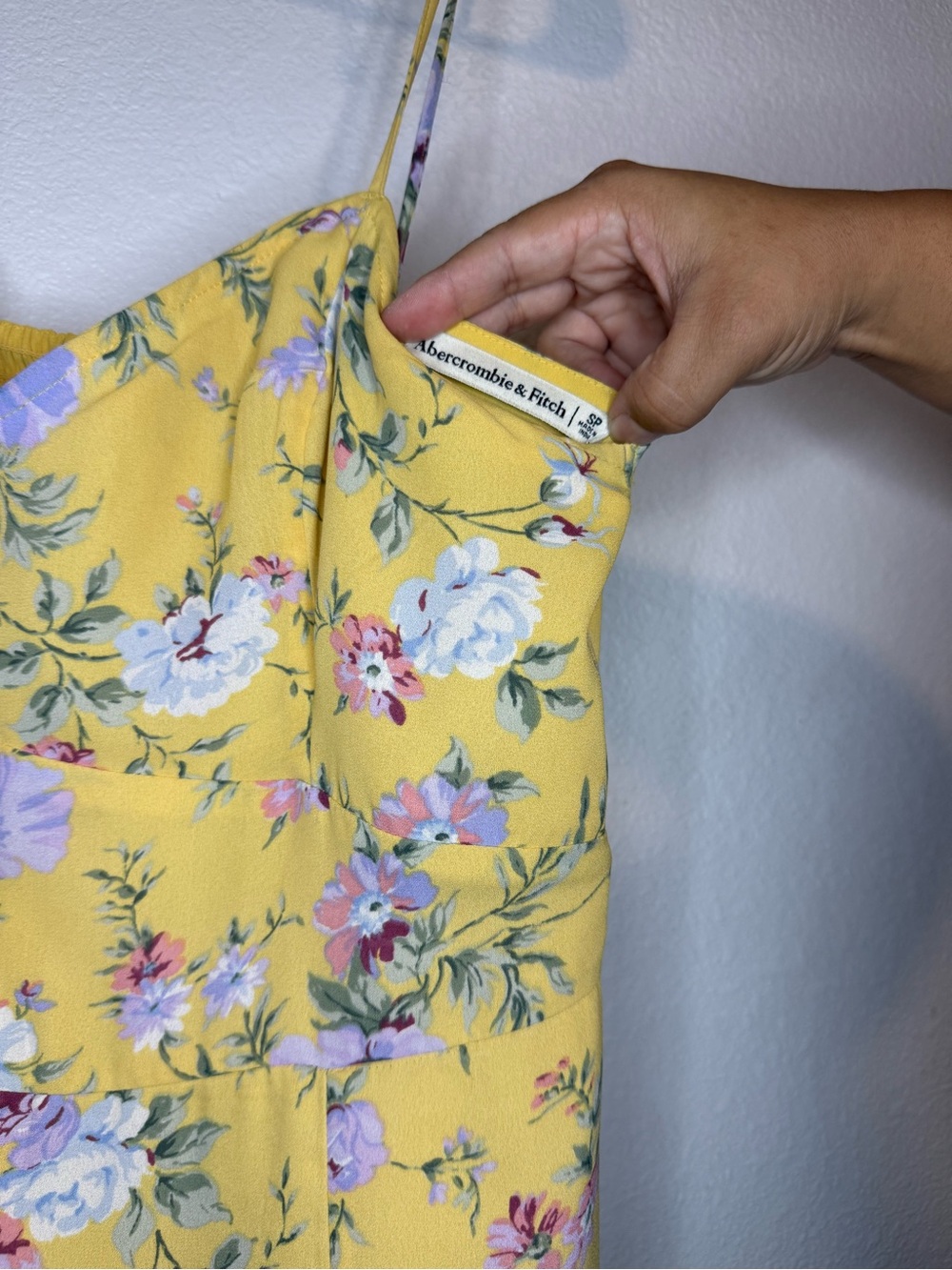 Abercrombie & Fitch Yellow Floral Tie-Shoulder Maxi Dress - Picture 4 of 4